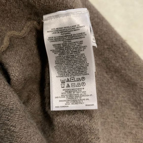 Brooks Brothers Mens 2XL XXL  1/4 Zip High Neck Pullover Sweater 100% Merino - Picture 7 of 7